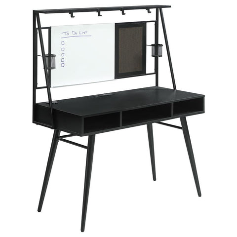 Coaster Jessie Writing Desk with USB Ports Black and Gunmetal Model 801404