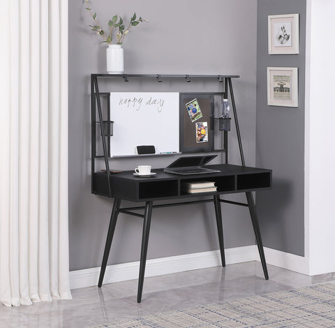 Coaster Jessie Writing Desk with USB Ports Black and Gunmetal Model 801404
