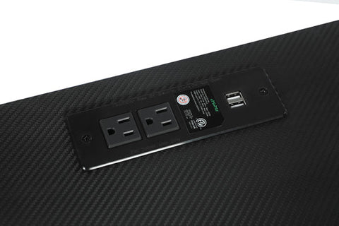 Coaster Jessie Writing Desk with USB Ports Black and Gunmetal Model 801404