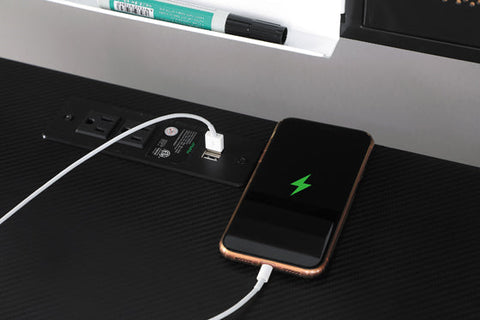 Coaster Jessie Writing Desk with USB Ports Black and Gunmetal Model 801404