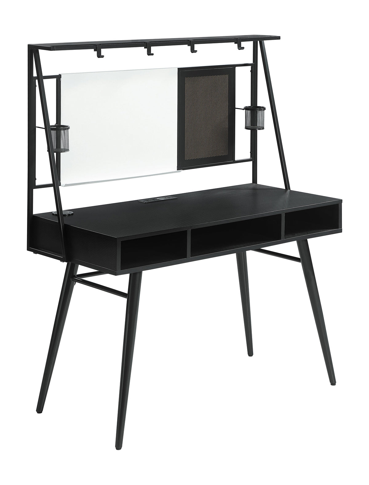 Coaster Jessie Writing Desk with USB Ports Black and Gunmetal Model 801404