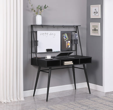 Coaster Jessie Writing Desk with USB Ports Black and Gunmetal Model 801404