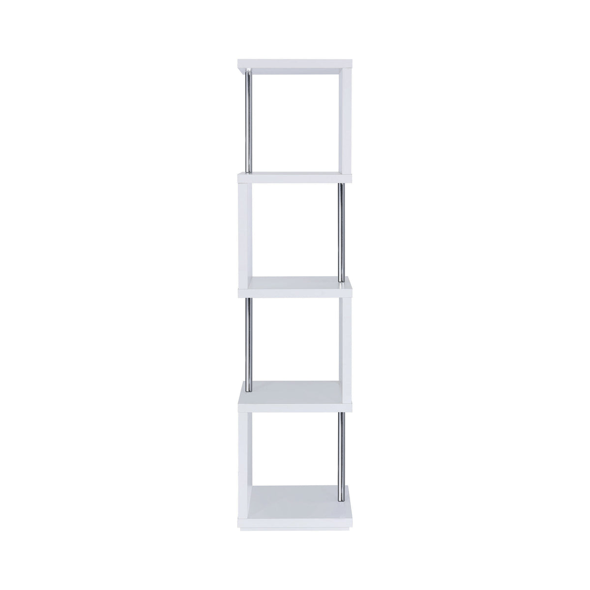 Coaster Baxter 4-shelf Bookcase White and Chrome Model 801418