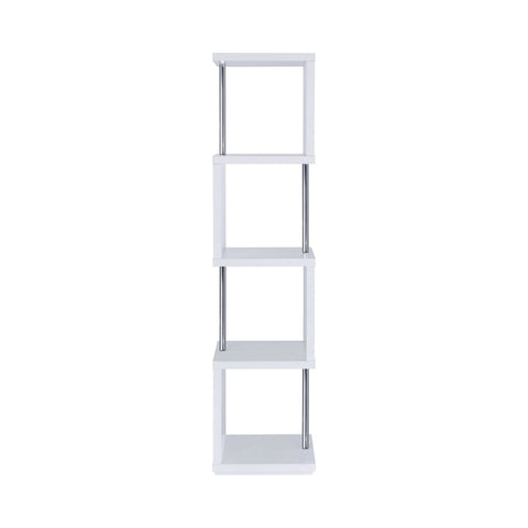 Coaster Baxter 4-shelf Bookcase White and Chrome Model 801418