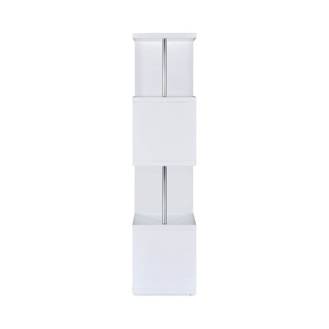 Coaster Baxter 4-shelf Bookcase White and Chrome Model 801418