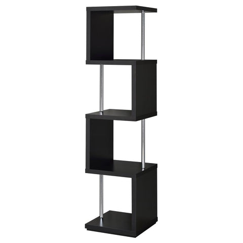 Coaster Baxter 4-shelf Bookcase Black and Chrome Model 801419