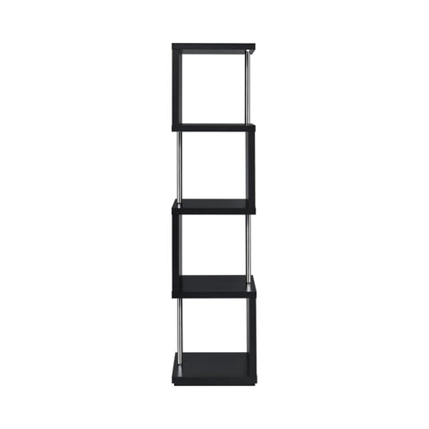 Coaster Baxter 4-shelf Bookcase Black and Chrome Model 801419