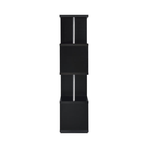 Coaster Baxter 4-shelf Bookcase Black and Chrome Model 801419