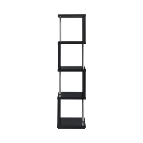 Coaster Baxter 4-shelf Bookcase Black and Chrome Model 801419