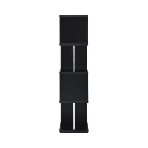 Coaster Baxter 4-shelf Bookcase Black and Chrome Model 801419