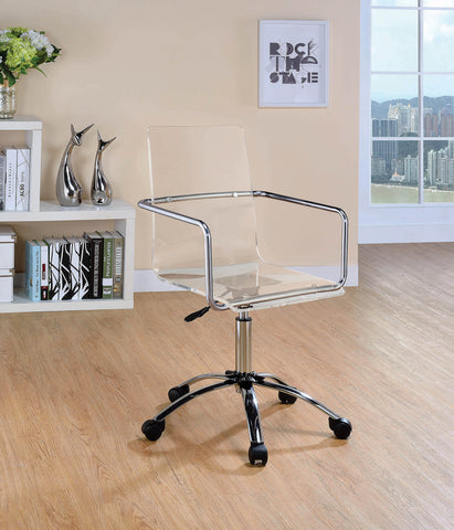 Coaster Amaturo Office Chair with Casters Clear and Chrome Model 801436