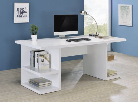 Coaster Alice Writing Desk White with Open Shelves Model 801455