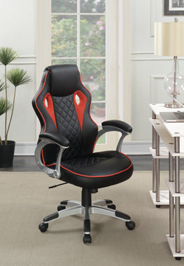 Coaster Lucas Upholstered Office Chair Black and Red Model 801497