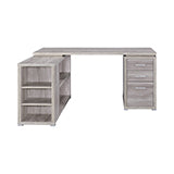 Coaster Yvette L-shape Office Desk Grey Driftwood Model 801516