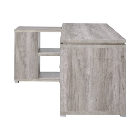 Coaster Yvette L-shape Office Desk Grey Driftwood Model 801516