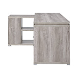 Coaster Yvette L-shape Office Desk Grey Driftwood Model 801516