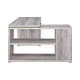 Coaster Yvette L-shape Office Desk Grey Driftwood Model 801516