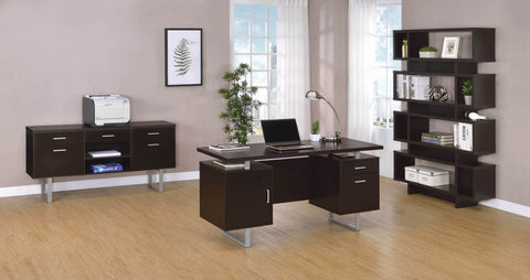 Coaster Lawtey Rectangular Storage Office Desk Cappuccino Model 801521