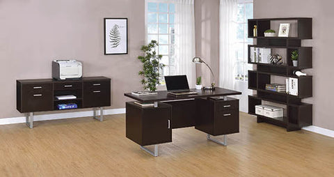 Coaster Lawtey Rectangular Storage Office Desk Cappuccino Model 801521