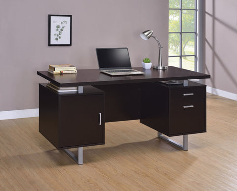 Coaster Lawtey Rectangular Storage Office Desk Cappuccino Model 801521