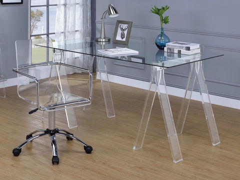 Coaster Amaturo Writing Desk with Glass Top Clear Model 801535