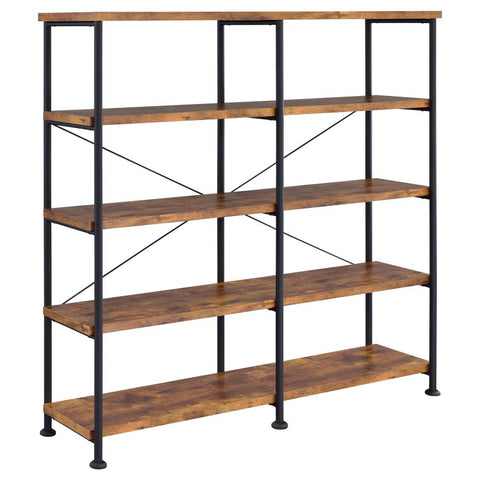 Coaster Analiese 4-shelf Open Bookcase Antique Nutmeg Model 801543