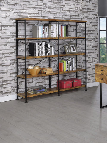 Coaster Analiese 4-shelf Open Bookcase Antique Nutmeg Model 801543