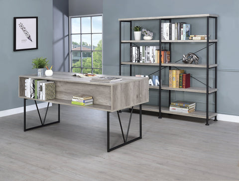Coaster Analiese 4-shelf Open Bookcase Grey Driftwood Model 801544