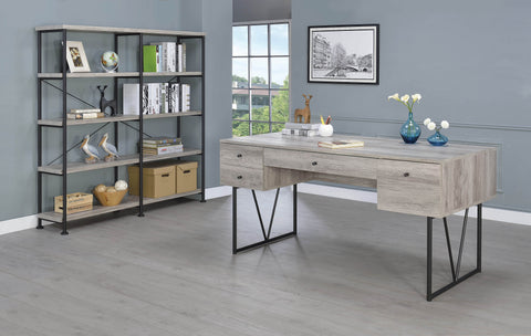 Coaster Analiese 4-shelf Open Bookcase Grey Driftwood Model 801544