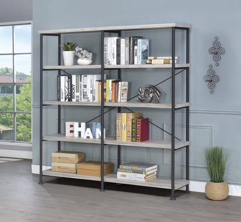 Coaster Analiese 4-shelf Open Bookcase Grey Driftwood Model 801544