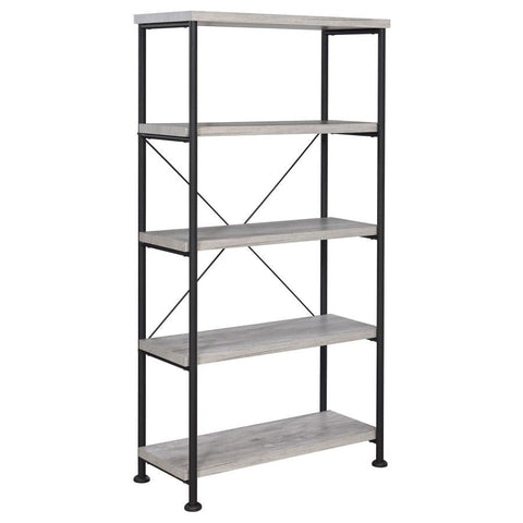 Coaster Analiese 4-shelf Bookcase Grey Driftwood Model 801546