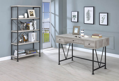 Coaster Analiese 4-shelf Bookcase Grey Driftwood Model 801546