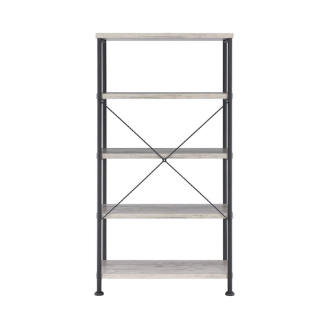 Coaster Analiese 4-shelf Bookcase Grey Driftwood Model 801546