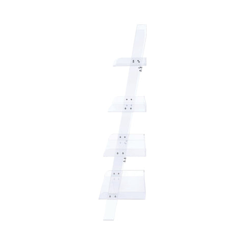 Coaster Amaturo 4-shelf Ladder Bookcase Clear Model 801553