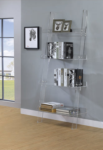 Coaster Amaturo 4-shelf Ladder Bookcase Clear Model 801553