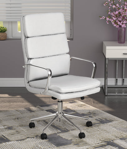 Coaster Ximena High Back Upholstered Office Chair White Model 801746