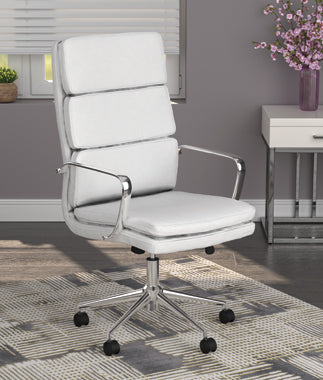 Coaster Ximena High Back Upholstered Office Chair White Model 801746