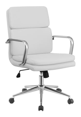 Coaster Ximena Standard Back Upholstered Office Chair White Model 801767