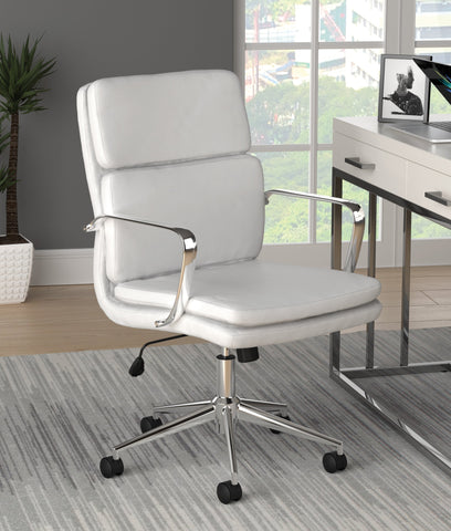 Coaster Ximena Standard Back Upholstered Office Chair White Model 801767