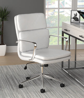 Coaster Ximena Standard Back Upholstered Office Chair White Model 801767