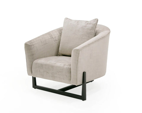 Modrest Forbis Contemporary Grey Fabric Accent Chair Model VGCS-FORBIS-GB