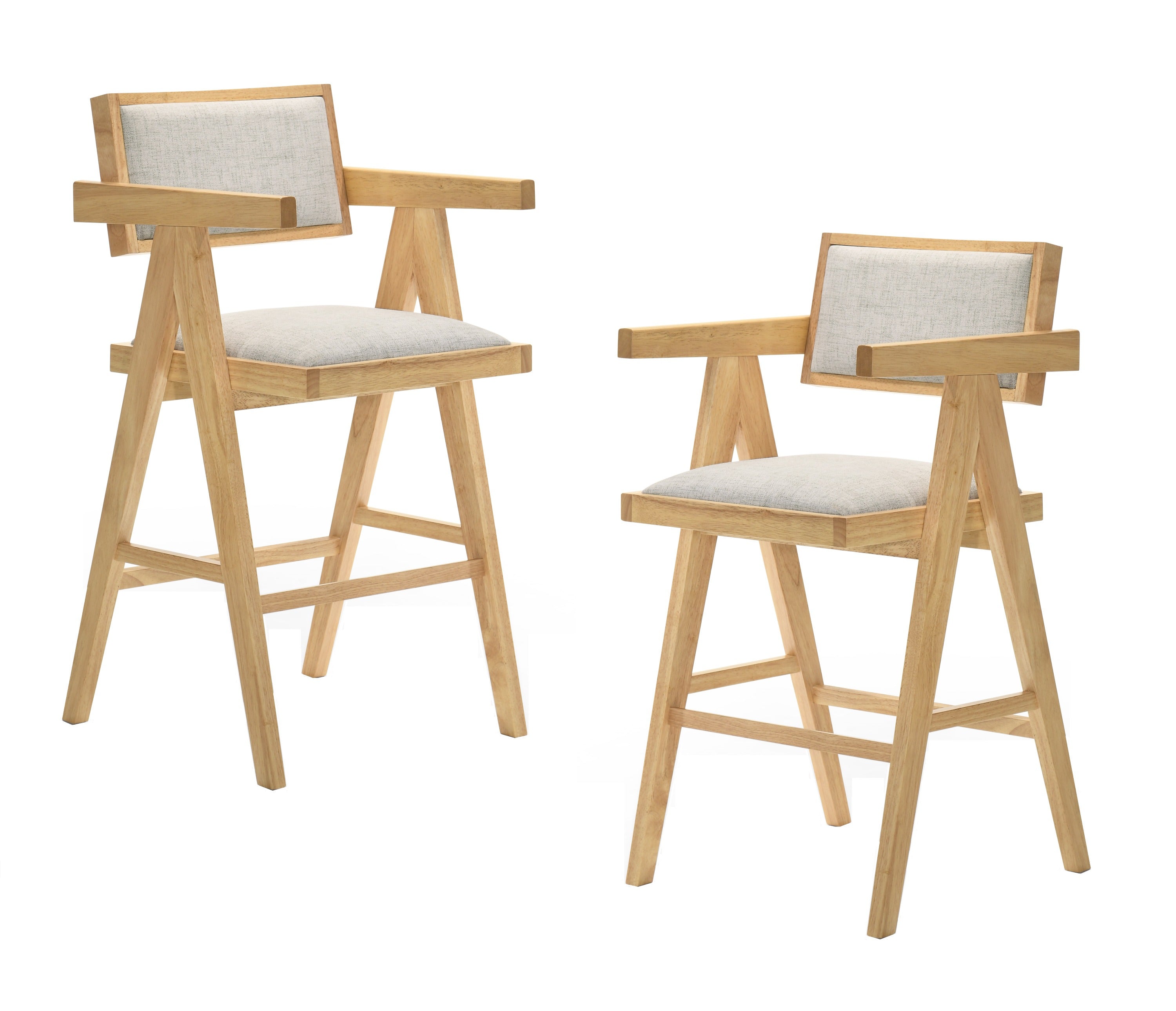 Modrest Fern Modern Natural And Beige Counter Stool Set Of 2 Model VGMA-MI-1116-BC-NB