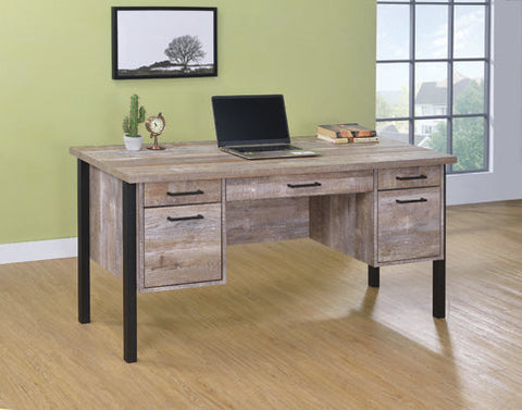 Coaster Samson 4-drawer Office Desk Weathered Oak Model 801950