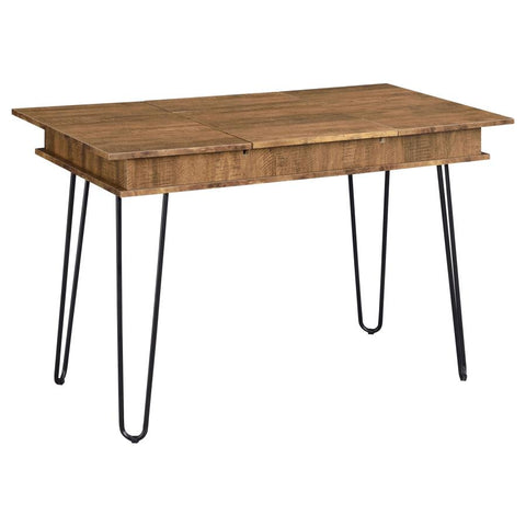 Coaster Sheeran Writing Desk with 4 Hidden Storages Rustic Amber Model 802011