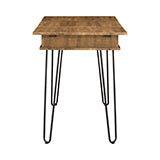 Coaster Sheeran Writing Desk with 4 Hidden Storages Rustic Amber Model 802011