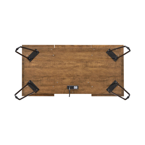 Coaster Sheeran Writing Desk with 4 Hidden Storages Rustic Amber Model 802011