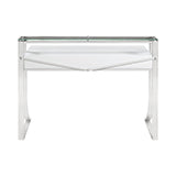 Coaster Gemma 2-drawer Writing Desk Glossy White and Chrome Model 802141
