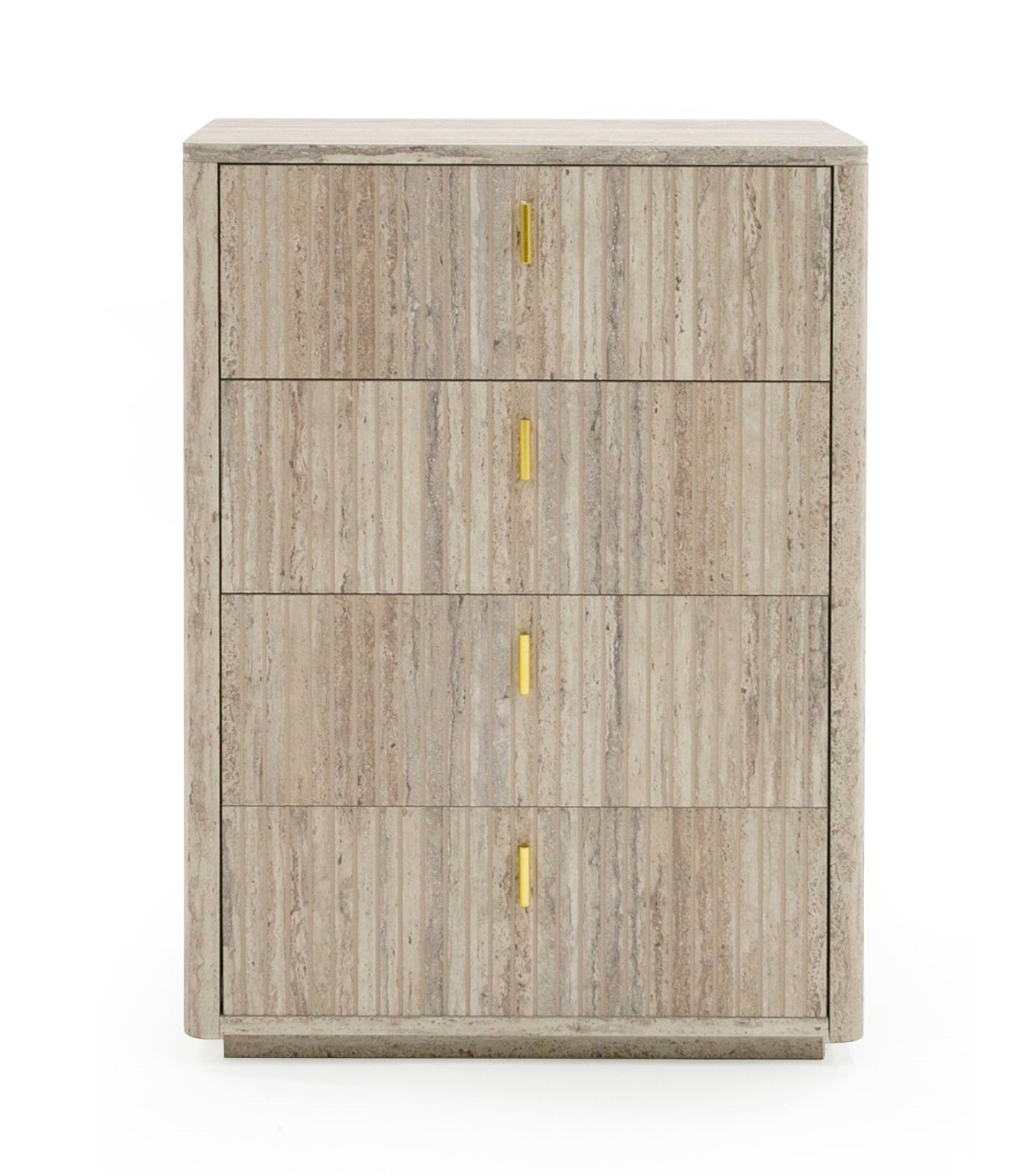 Nova Domus Roma Modern Faux Travertine & Gold Chest Model VGAN-ROMA-CHEST