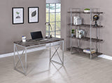 Coaster Grimma 4-shelf Bookcase Rustic Grey Herringbone Model 802613