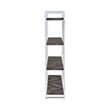 Coaster Grimma 4-shelf Bookcase Rustic Grey Herringbone Model 802613